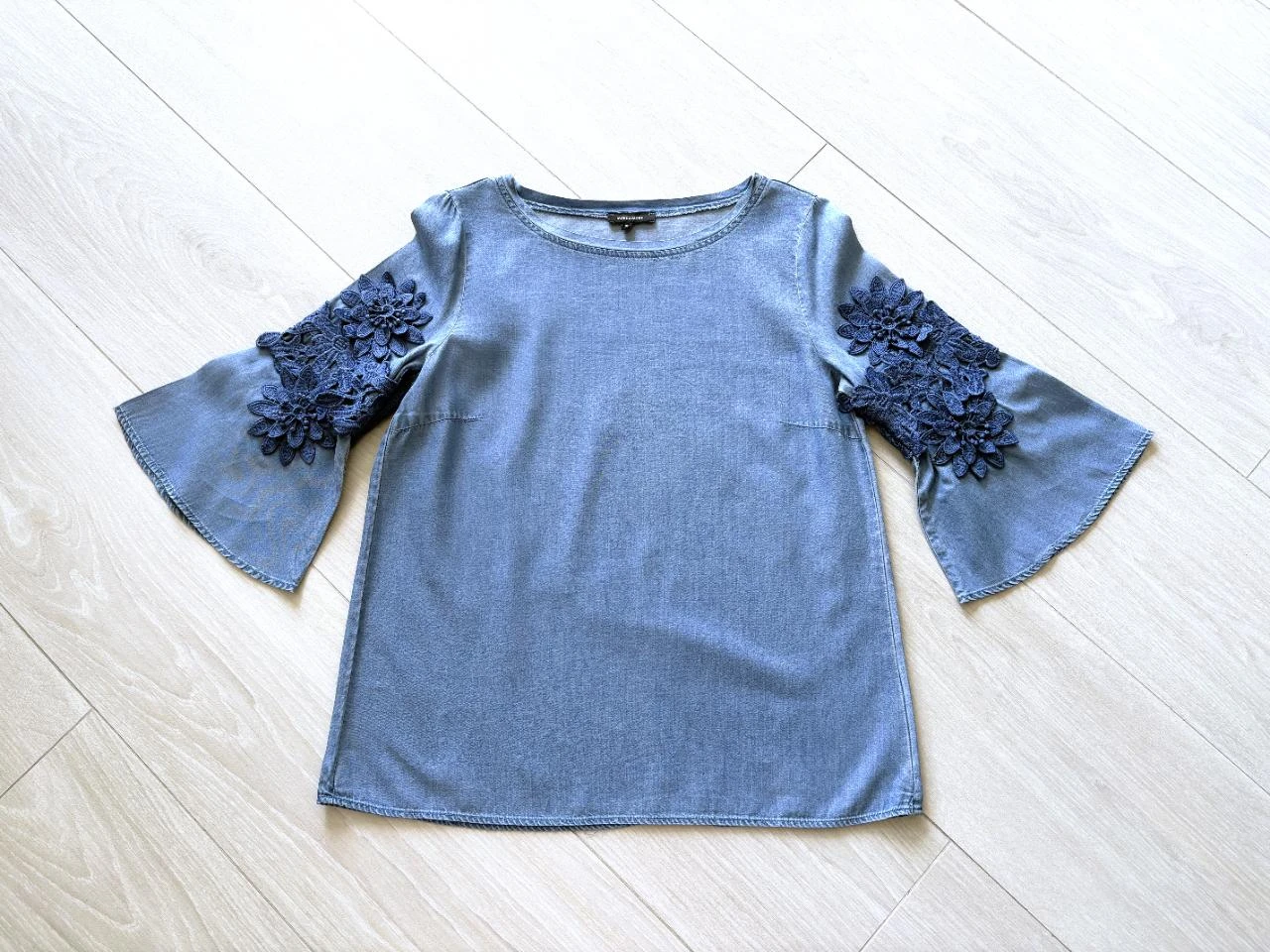 🌼 Blusa lyocell More & More – tamanho 36 – look jeans e mangas bordadas – photo 7